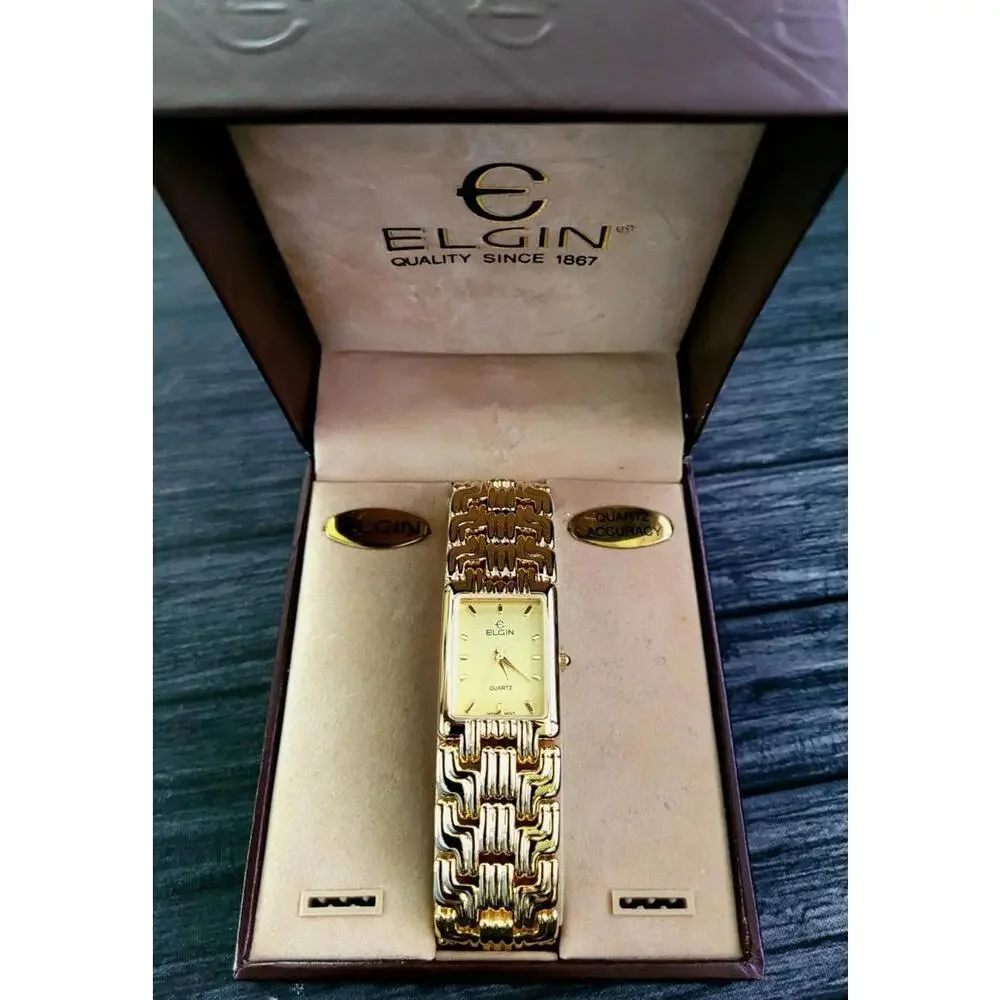 Very Rare Vintage Elgin Mens‎ Retro Tank Watch New In Box